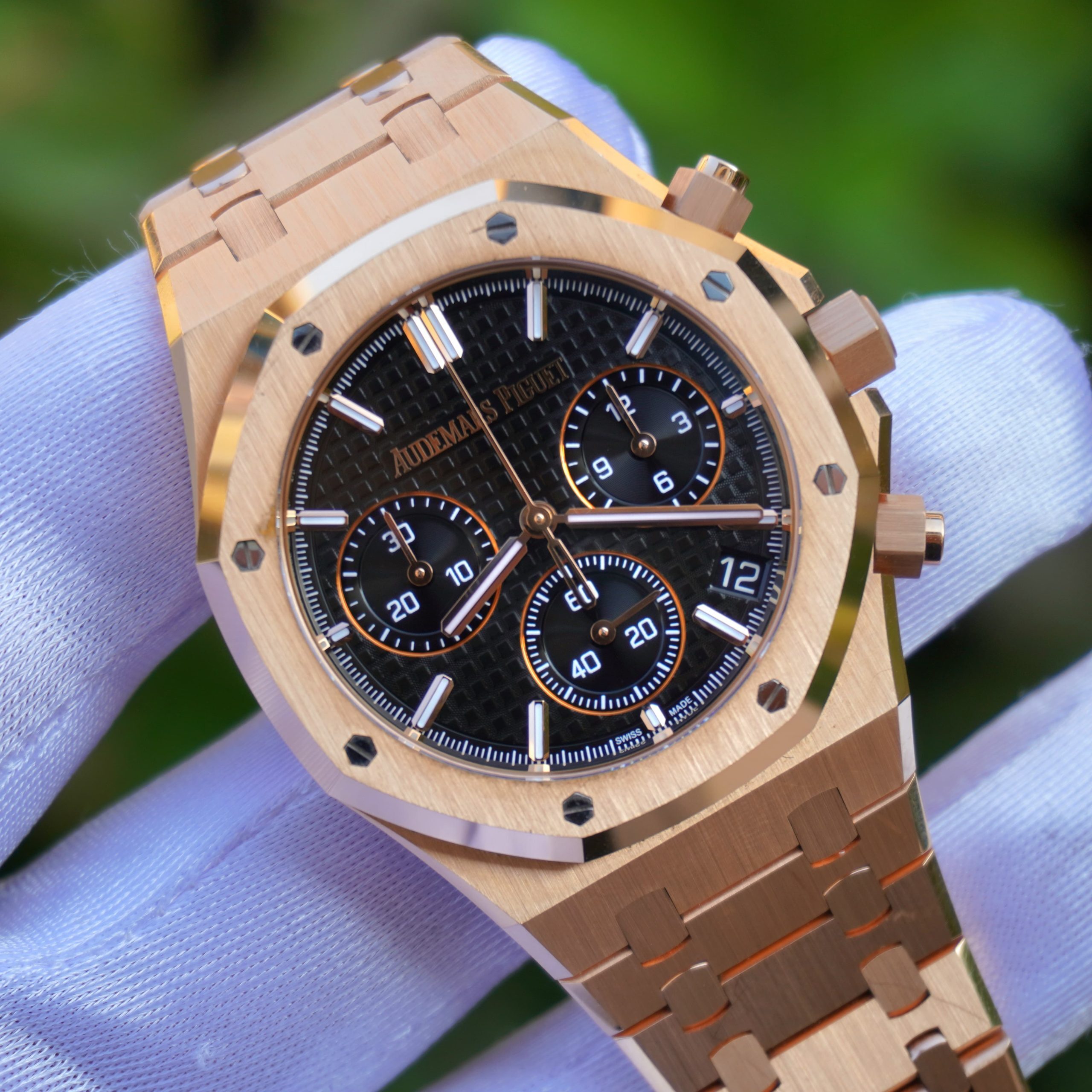 Pre-owned Audemars Piguet Royal Oak Chronograph 50th Anniversary 41mm Black Dial Rose Gold 26240OR.OO.1320OR.02