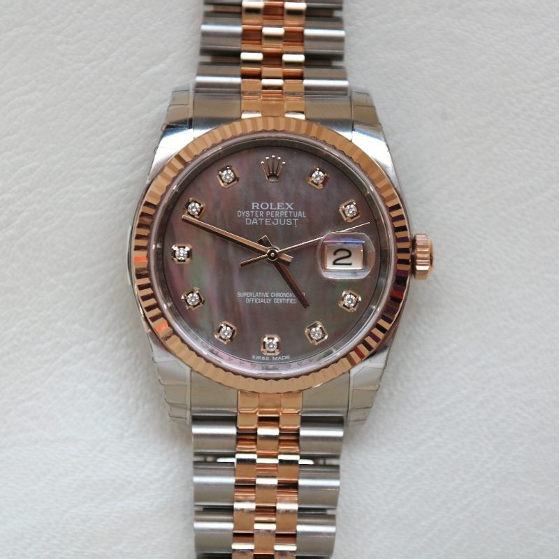 Pre-Owned Rolex DateJust 36mm Steel & Rose Gold Mother-Of-Pearl  116231