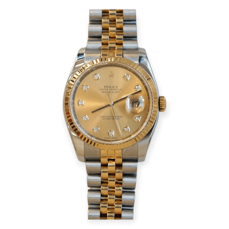 Pre-Owned Rolex DateJust 36mm Champagne Diamond Dial 116233