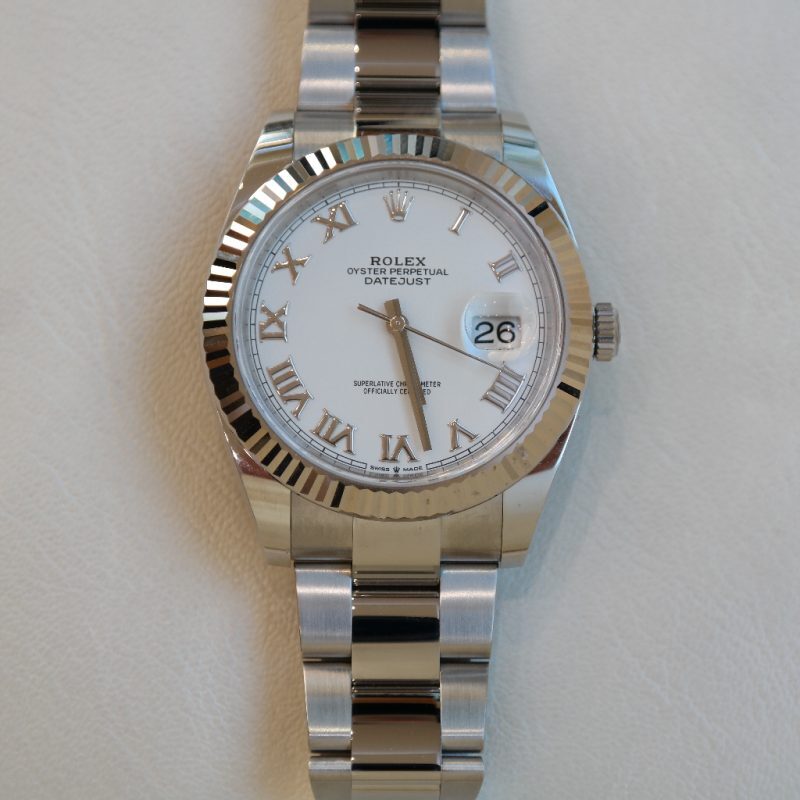 Pre-Owned Rolex DateJust 41mm White Roman Dial Oystersteel 126334
