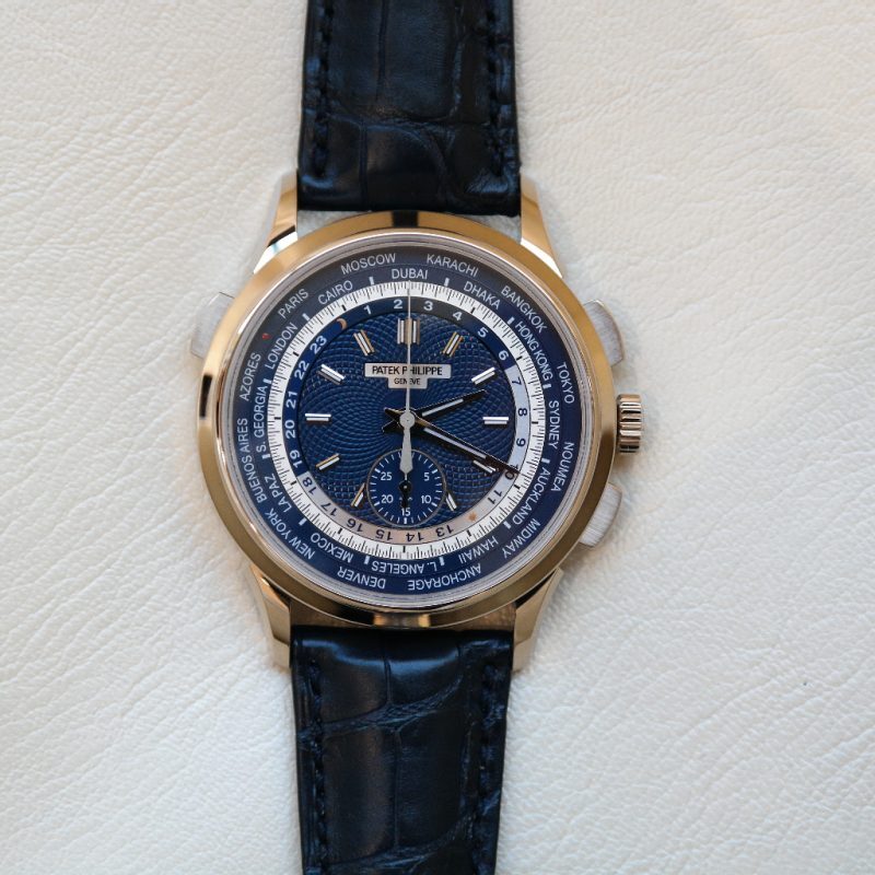 Pre-owned Patek Philippe World Time Chronograph White Gold 39.5mm 5930G-010