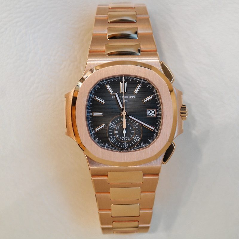 Pre-owned Patek Philippe Nautilus Rose Gold 40.5mm Black Dial 5980/1R