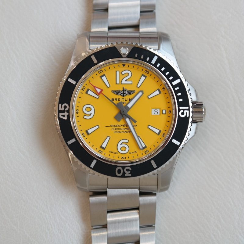 Pre-Owned Breitling SuperOcean Steel 44mm Yellow Dial A17367021I1A1