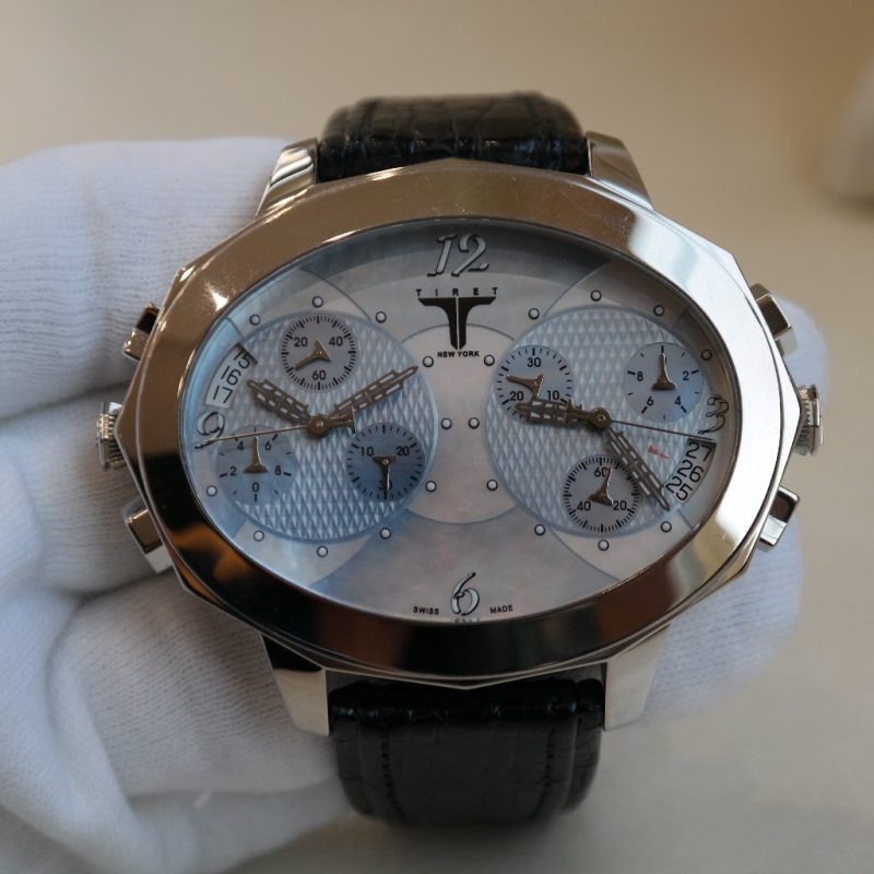Pre-Owned Tiret Second Chance Dual Time MOP Watch Men's Watch
