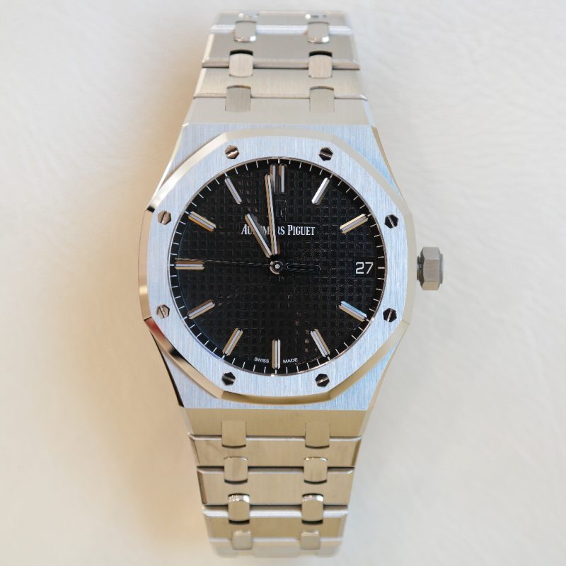 Pre-owned Audemars Piguet Royal Oak Steel Black Dial 41mm 15500ST.OO.1220ST.03