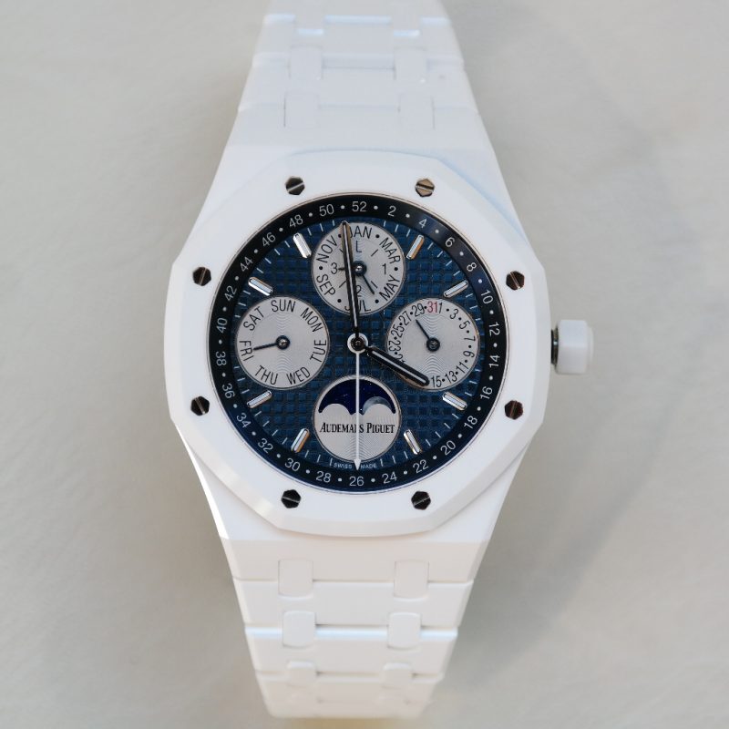 Pre-owned Audemars Piguet Royal Oak Perpetual Calendar 41mm White Ceramic 26579CB.OO.1225CB.01