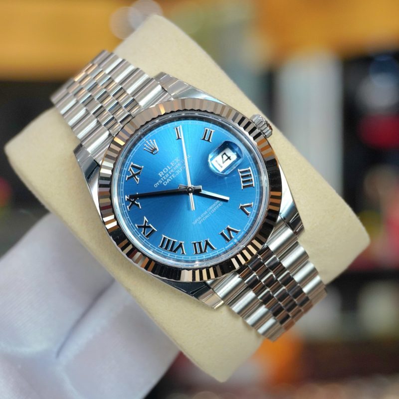 Pre-Owned Rolex DateJust Steel 41mm Blue Roman-Dial Jubilee 126334-0026 - Image 2