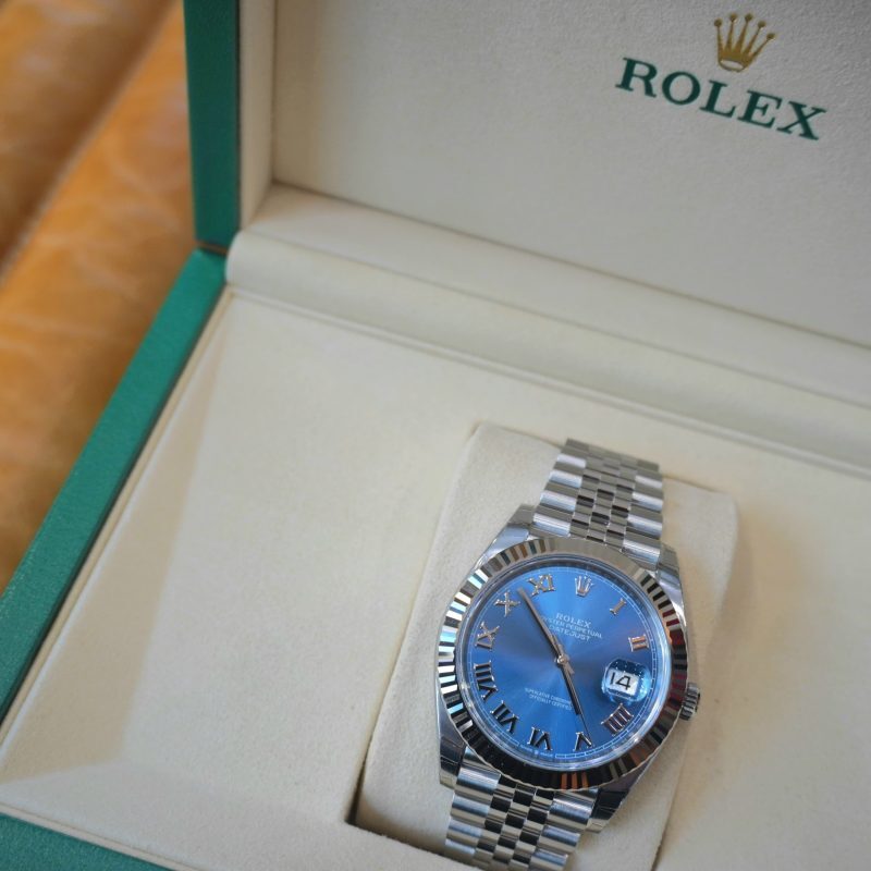 Pre-Owned Rolex DateJust Steel 41mm Blue Roman-Dial Jubilee 126334-0026 - Image 4