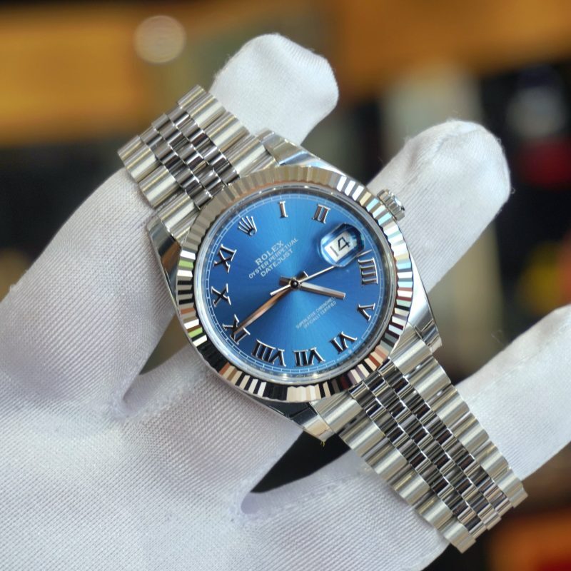 Pre-Owned Rolex DateJust Steel 41mm Blue Roman-Dial Jubilee 126334-0026