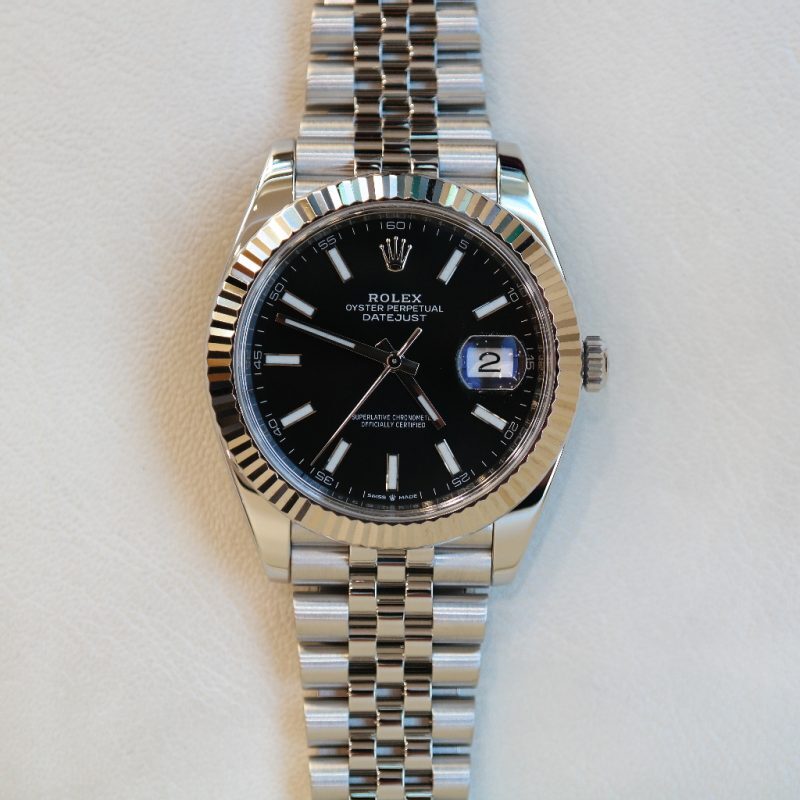 Pre-owned Rolex DateJust Full Steel 41mm Black Index Dial Jubilee 126334
