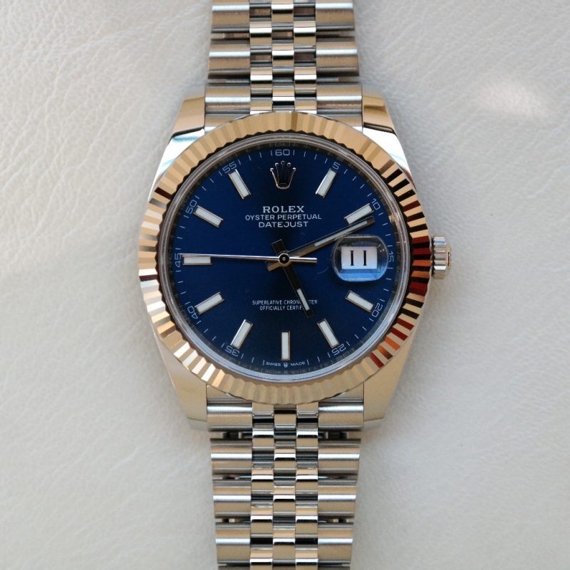 Pre-Owned Rolex DateJust Steel 41mm Blue Index Dial Jubilee Bracelet 126334
