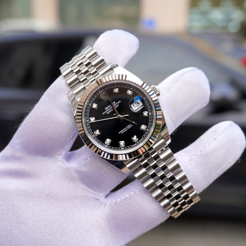 Pre-owned Rolex DateJust Full Steel 41mm Black Diamond Dial Jubilee 126334 - Image 2