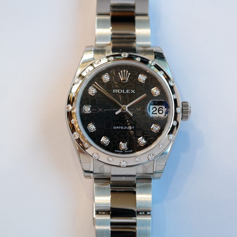 Pre-Owned Rolex DateJust Steel 31mm Black Computer Diamond Dial Oyster 178344