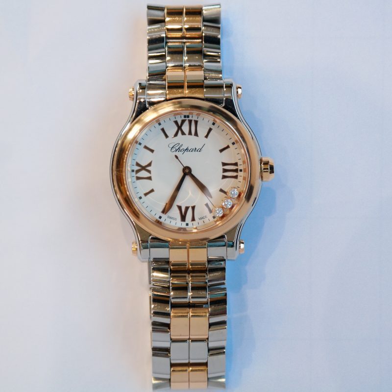 Pre-Owned Chopard Happy Sport Steel & Rose Gold 36mm White Roman Dial 278582-6002