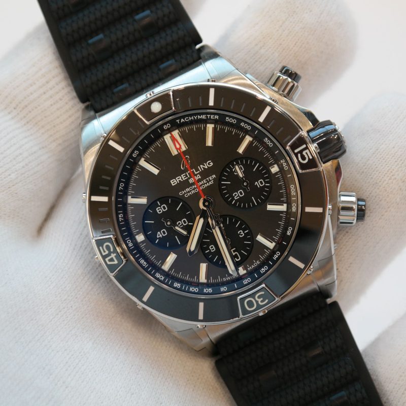 Pre-Owned Breitling Super Chronomat B01 44  Stainless Steel-Anthracite 44mm AB0136251B2S1
