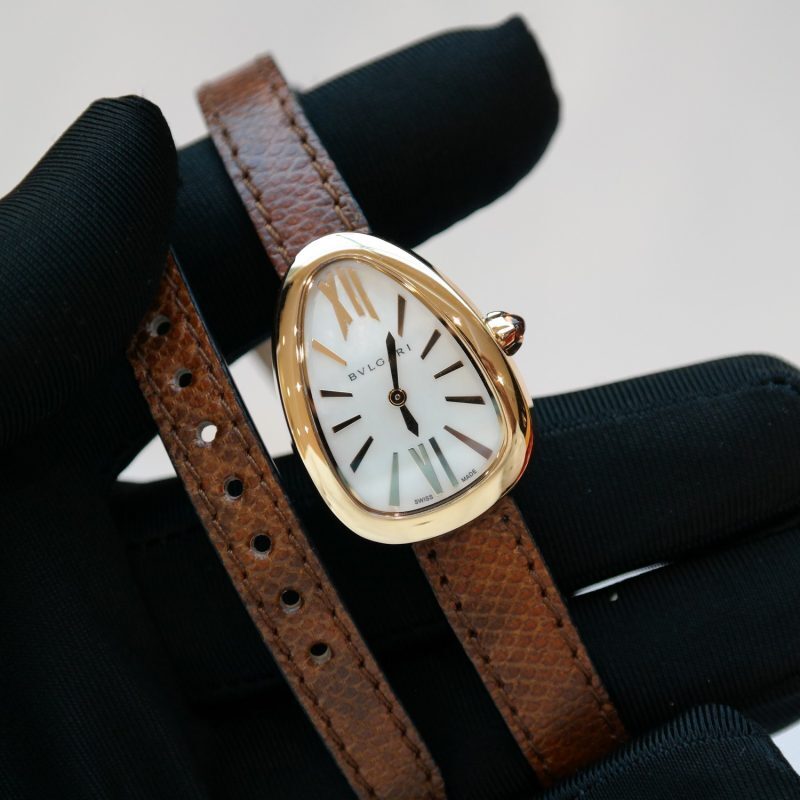 Pre-owned Bvlgari Serpenti Watch 32mm Rose Gold MOP Dial 102919
