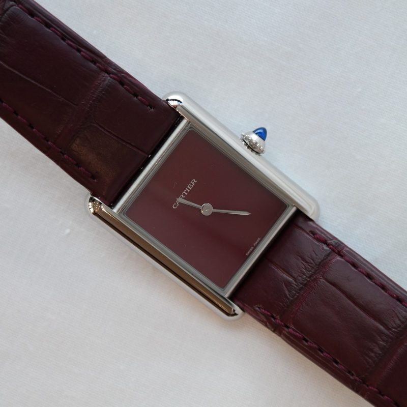 Pre-Owned Cartier TANK MUST WATCH Steel 33.7mm Red Dial WSTA0054 - Image 2