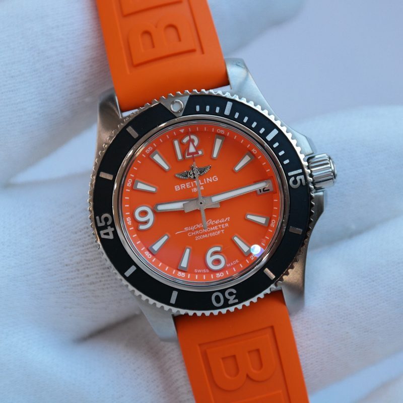 Breitling Orange Stainless Steel Superocean Automatic A17316D71O1S1 Men's Wristwatch 36 MM