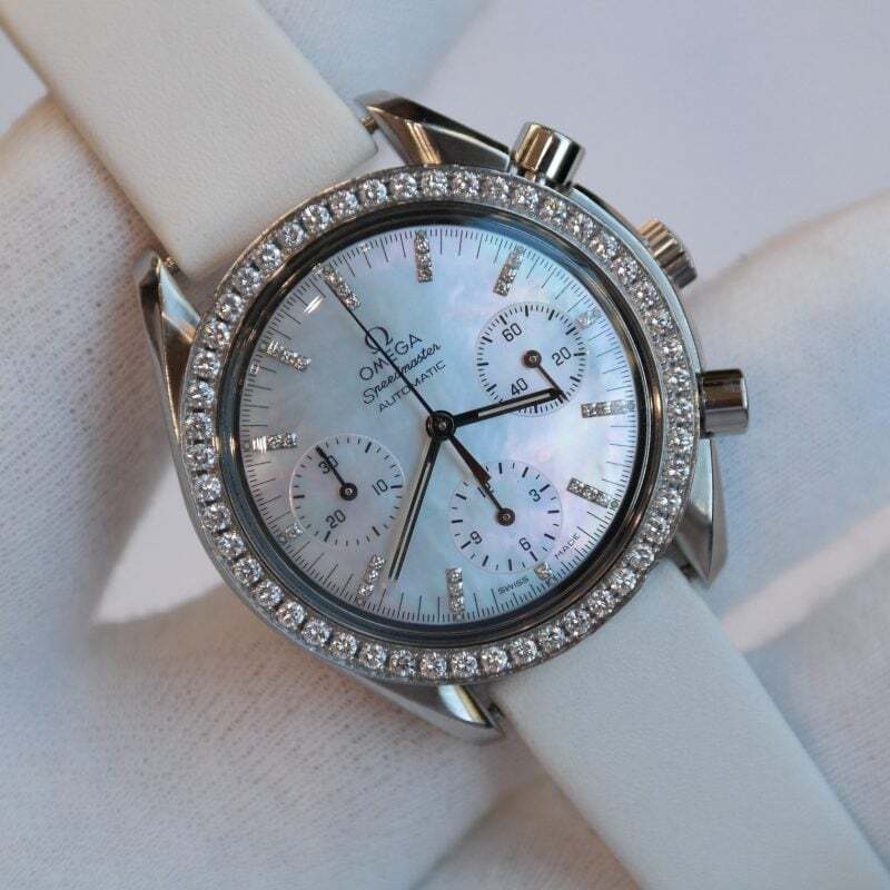 Speedmaster Reduced Ladies Stainless Steel / Diamond / MOP / White