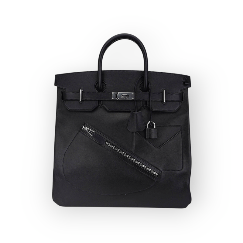 Pre-Owned Hermes Birkin 40 Hac Veau Volupto Leather "Rock'' With Palladium Hardware
