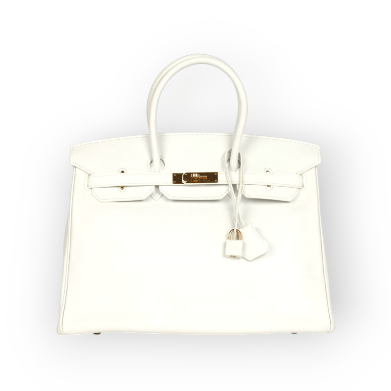 Pre-Owned Hermes Birkin 35 White Epsom Leather GHW