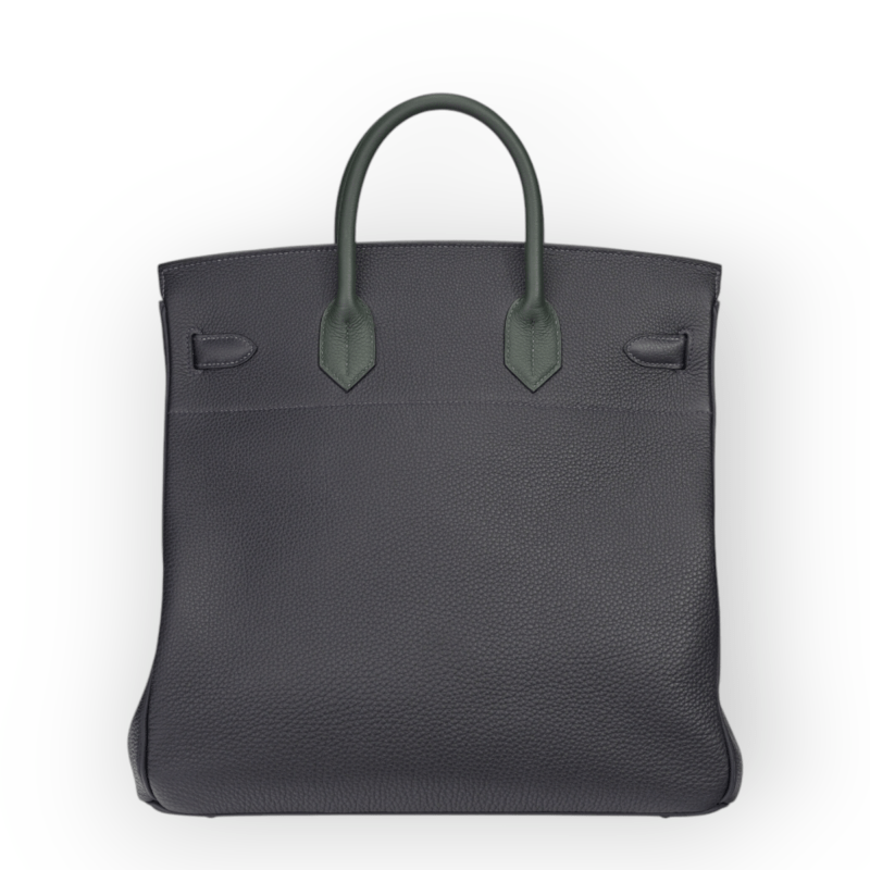 Pre-Owned Hermes Hac Haut 40 Men's Birkin BI Color Blue Nuit Togo Leather with Palladium Hardware - Image 4