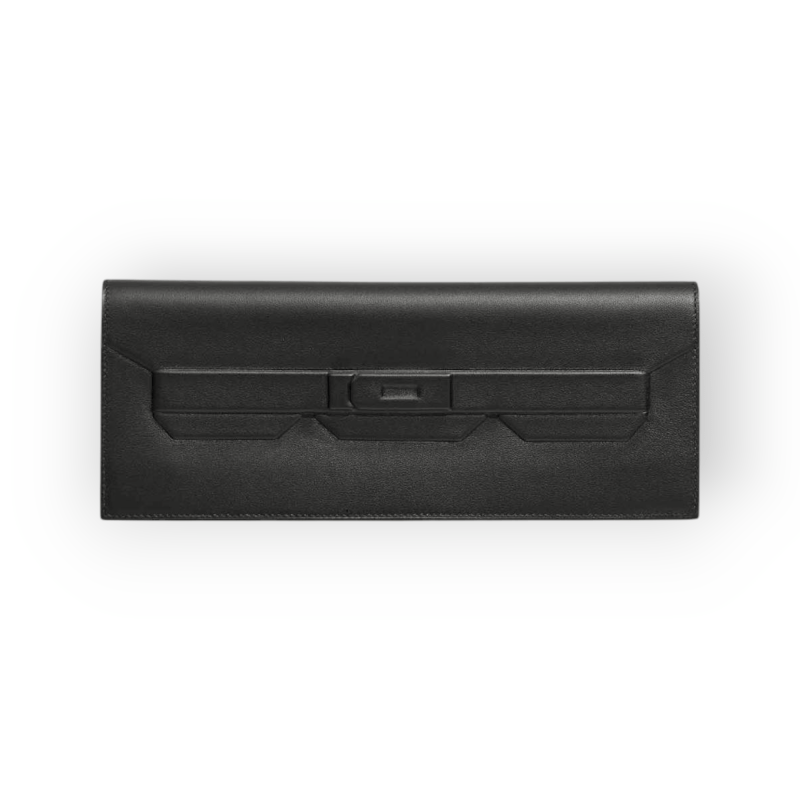 Pre-Owned Hermes Shadow Clutch Veau Swift Noir / Black