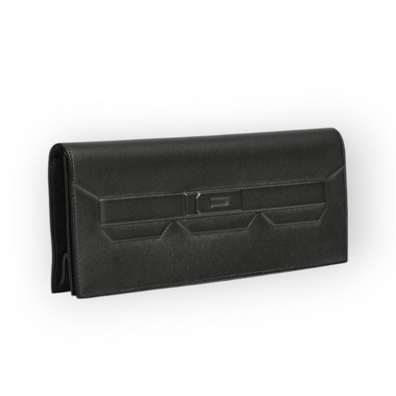Pre-Owned Hermes Shadow Clutch Veau Swift Noir / Black - Image 2