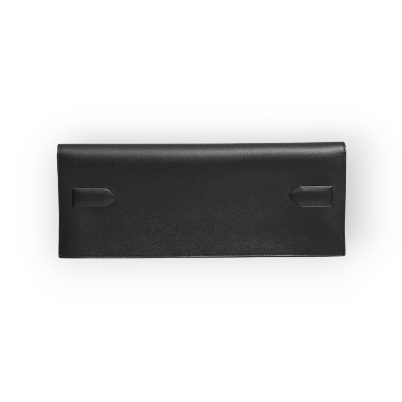 Pre-Owned Hermes Shadow Clutch Veau Swift Noir / Black - Image 4