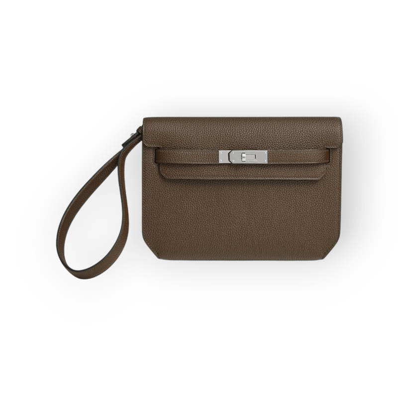 Pre-Owned Hermes Kelly Depeche 25 Ecorce Epsom Leather With Palladium Hardware