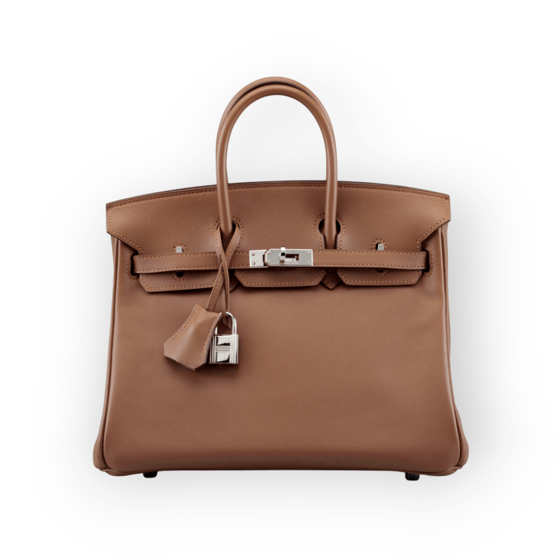 Pre-Owned Hermes Birkin 25 Veau Swift Alezan/Beige Palladium Hardware