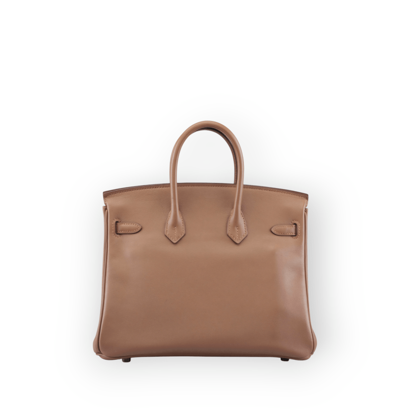 Pre-Owned Hermes Birkin 25 Veau Swift Alezan/Beige Palladium Hardware - Image 3