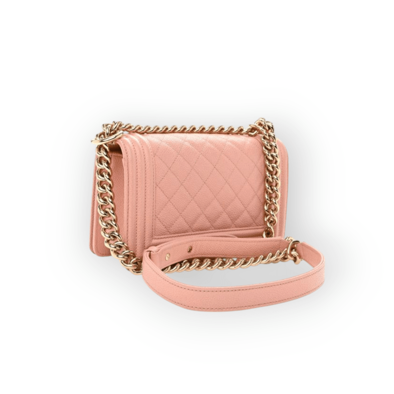 Pre-Owned Chanel Boy Medium Caviar Quilted Pink GHW - Image 3