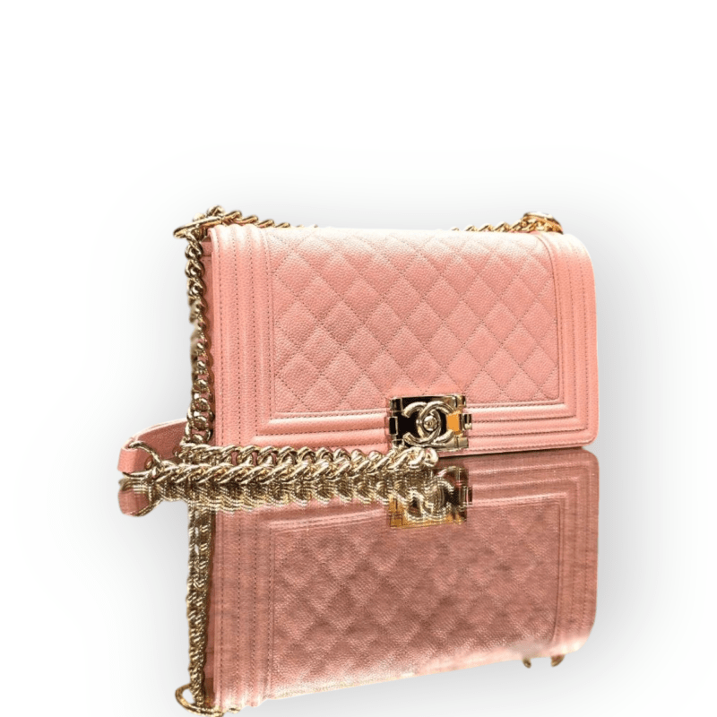 Pre-Owned Chanel Boy Medium Caviar Quilted Pink GHW - Image 2