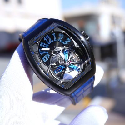 Pre-Owned Franck Muller Vanguard Gravity Titanium V45 T GR CS NR BR (BL) TT BLK