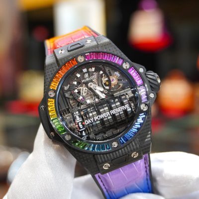 Pre-Owned Hublot Big Bang MP-11 Power Reserve 14 Days 3D Carbon Rainbow 45mm 911.QD.0123.LR.4099