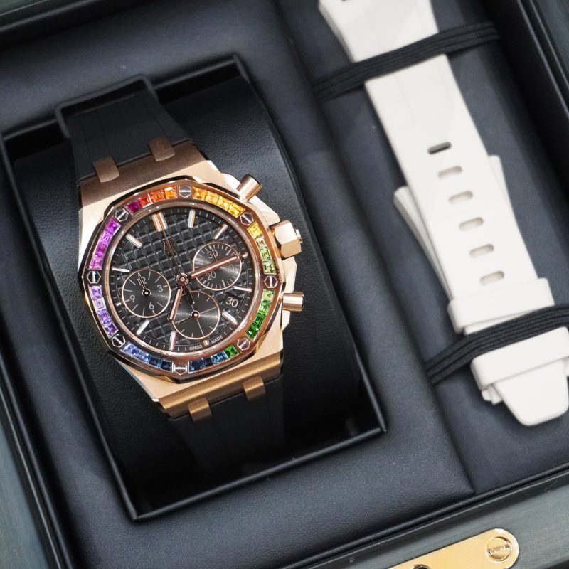 Pre-owned Audemars Piguet Royal Oak Offshore SelfWinding Chronograph Black Dial Rainbow 26236OR.YY.D002CA.01