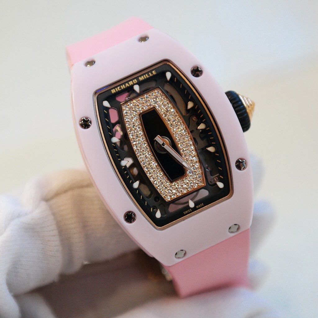 Pre-owned Richard Mille RM 07-01 Pink Ceramic Women's Watch