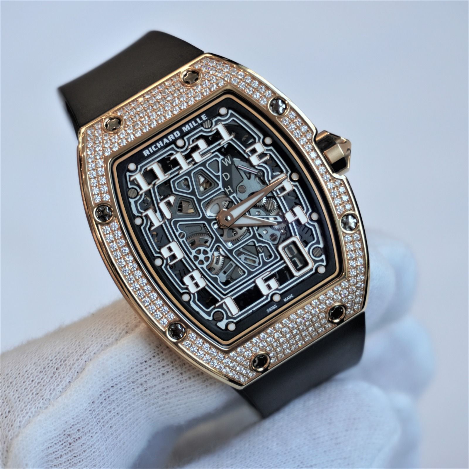 Pre-owned Richard Mille RM 67-01 Extra Flat Rose Gold Diamond Automatic