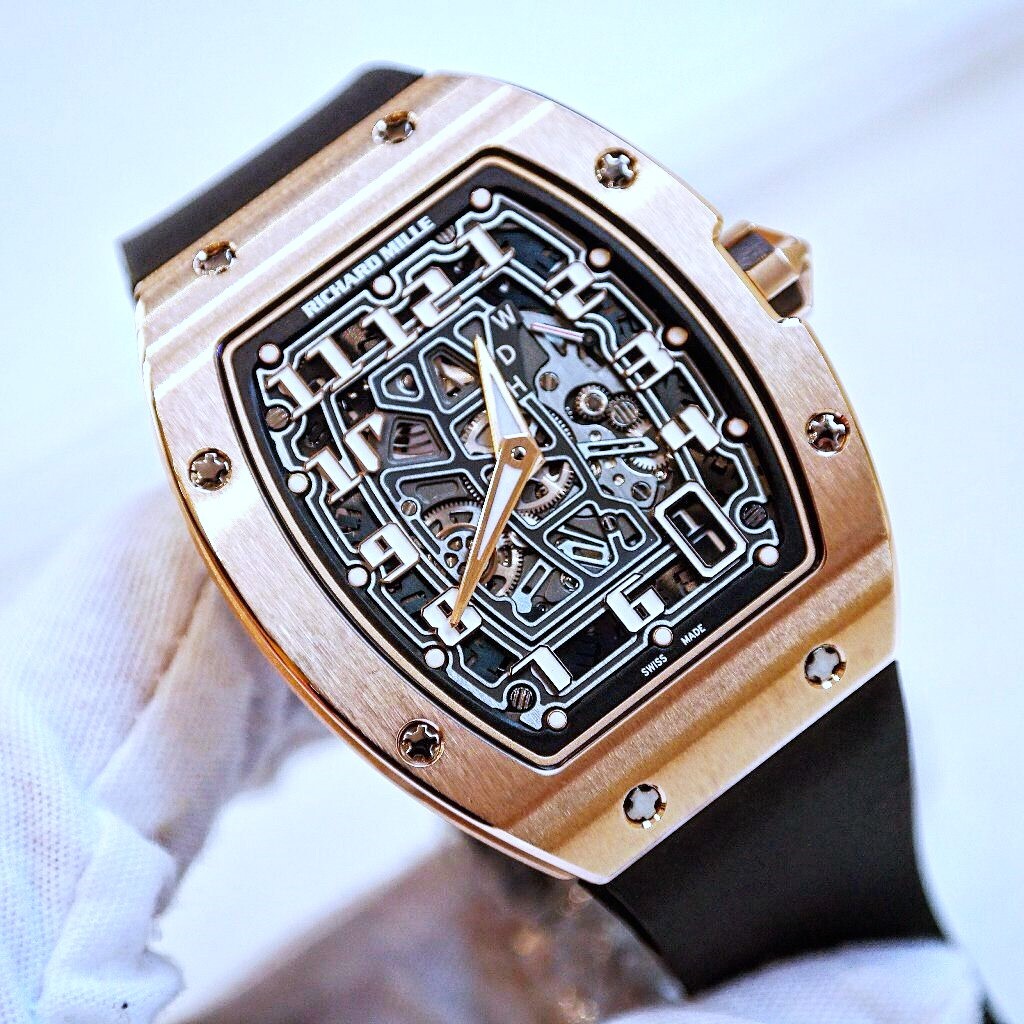 Pre-owned Richard Mille RM 67-01 Extra Flat Rose Gold Skeleton Dial
