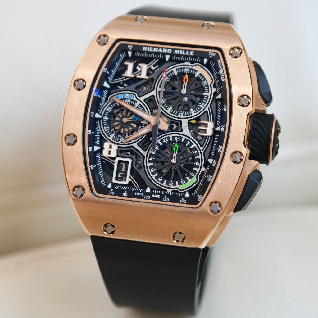 Pre-owned Richard Mille RM 72-01 Rose Gold Flyback Chronograph Men's Watch