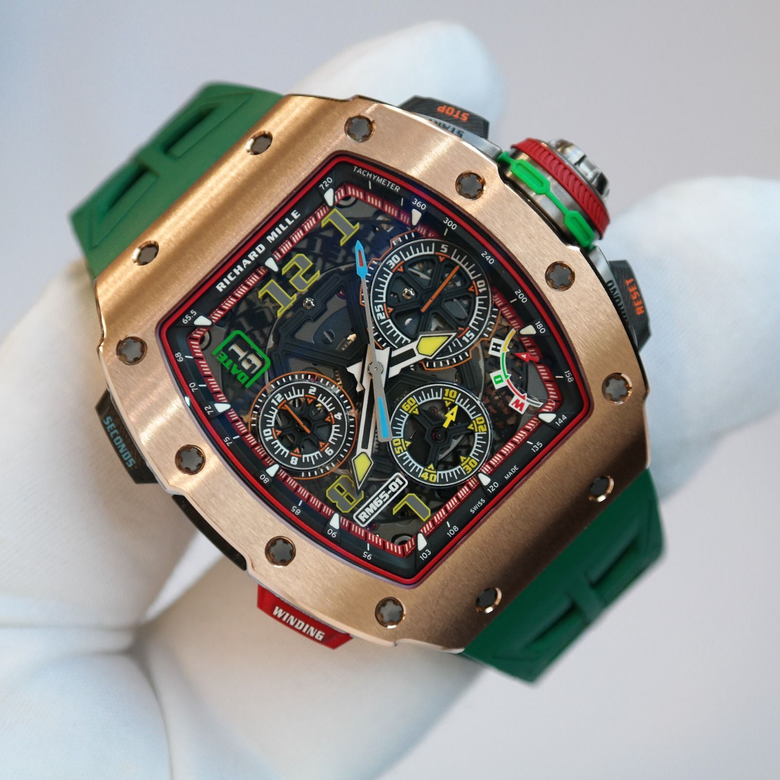 Pre-owned Richard Mille RM 67-01 Extra Flat Rose Gold Skeleton Dial