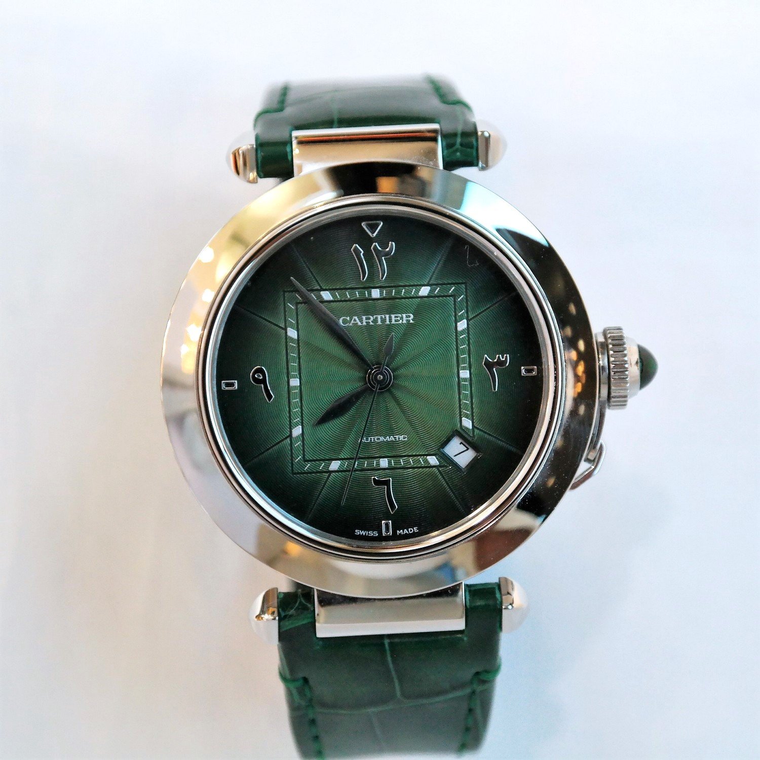 Pre-Owned Cartier Pasha Green Arabic Dial 41mm Middle East Edition WSPAA0022