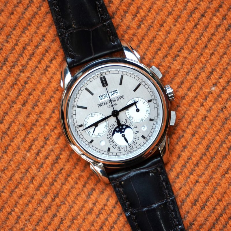 Pre-Owned Patek Philippe Perpetual Calendar Chronograph White Gold Tachymeter 40mm 5270G-013