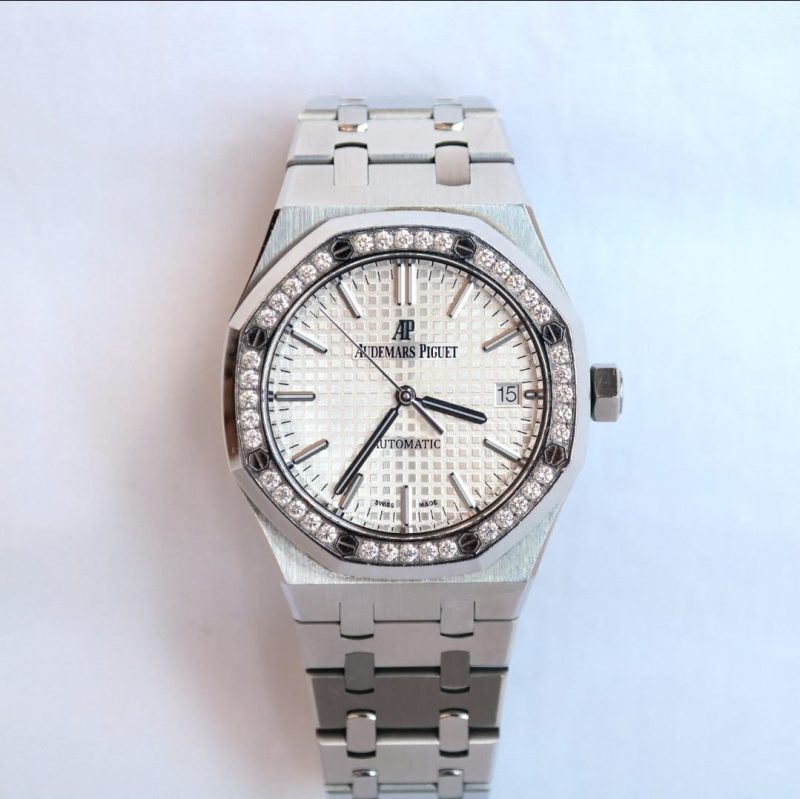 Pre-owned Audemars Piguet Royal Oak Steel White Dial 37mm 15451ST.ZZ.D011CR.01
