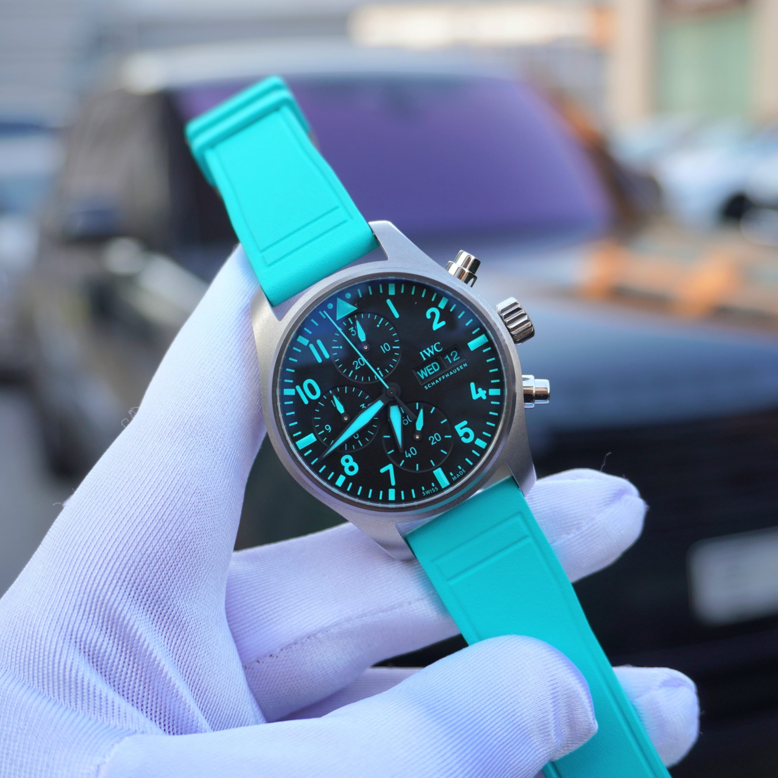Pre-owned IWC Pilot Mercedes AMG Petronas Titanium Black Dial 41mm IW388108