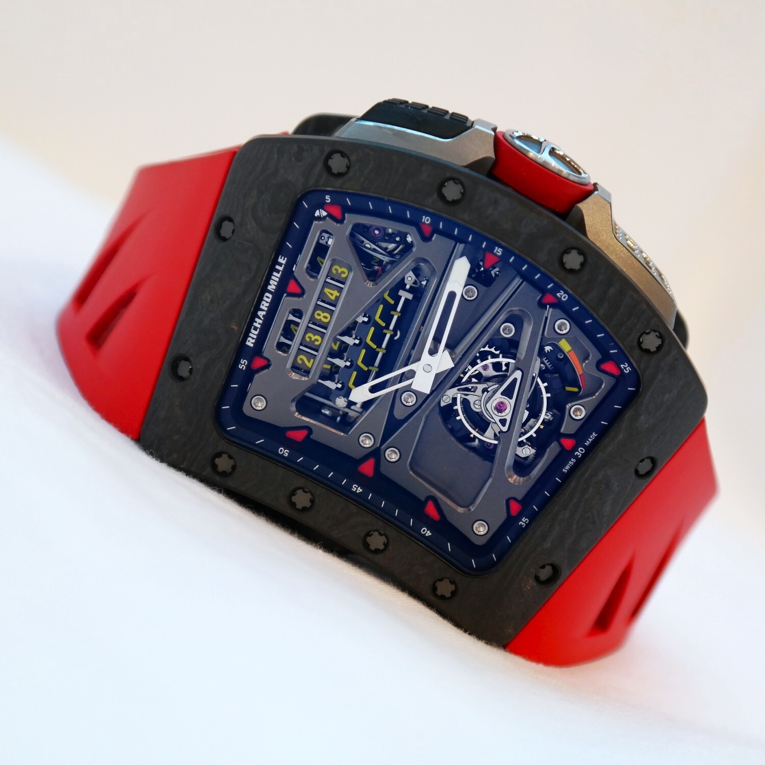 Pre-owned Richard Mille RM 70-01 Tourbillon Alain Prost Limited Edition Carbon TPT Skeleton Dial