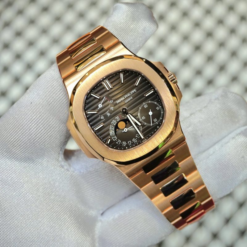 Pre-Owned Patek Philippe Nautilus 40mm Rose Gold Brown Dial Moon Phases 5712/1R-001 - Image 2