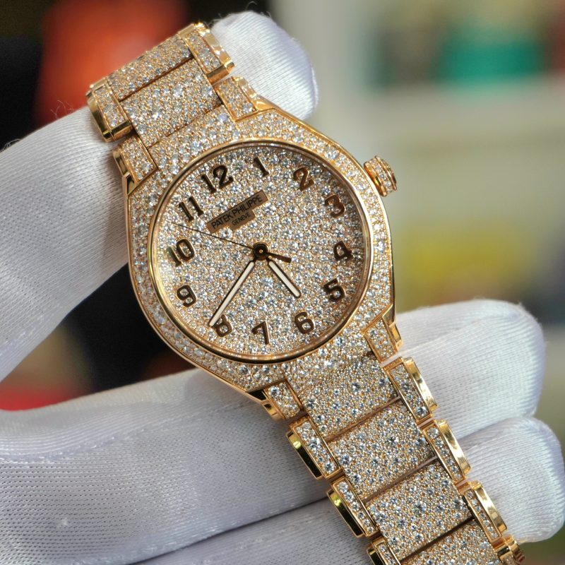 Pre-Owned Patek Philippe Twenty~4 Automatic Rose Gold full Diamond Paved Ladies Watch 7300/1450R-001 - Image 2