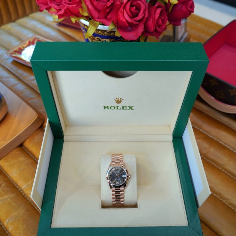 Pre-Owned Rolex DateJust 31mm Rose Gold Slate Diamond Set Dial 278275-0033 - Image 3